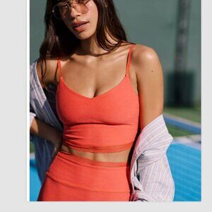Beyond Yoga Spacedye Lace Trim Athletic Tank Top, XS, Coral, Allure, NWT